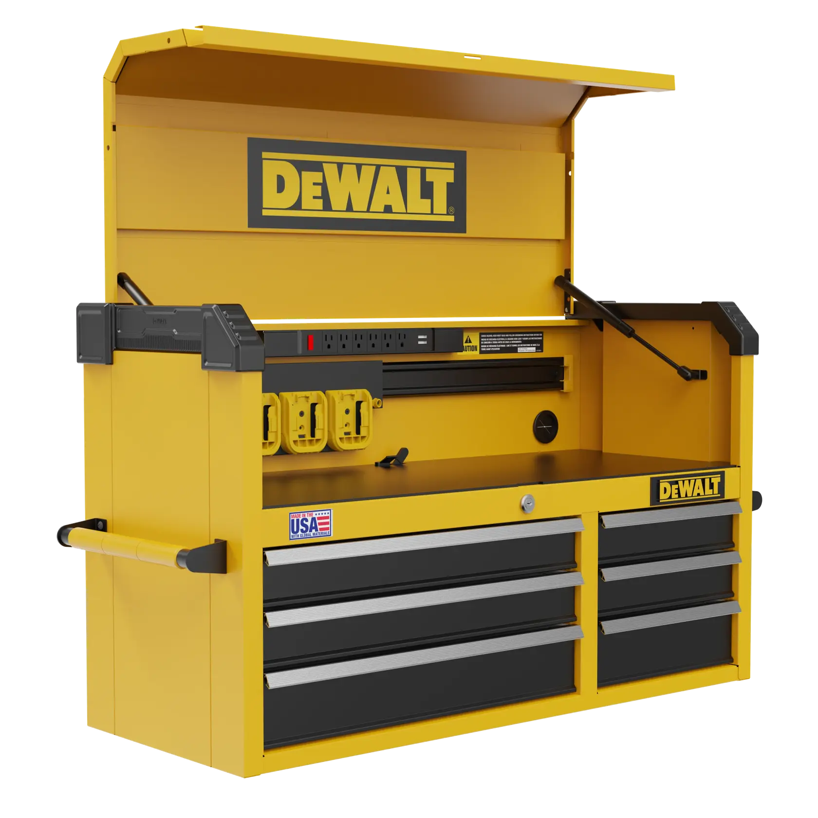 Three-Quarter View of DEWALT® 41 in. 6-Drawer Tool Chest on White