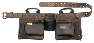 DEWALT LEATHER TOOL APRON FRONT FACING.
