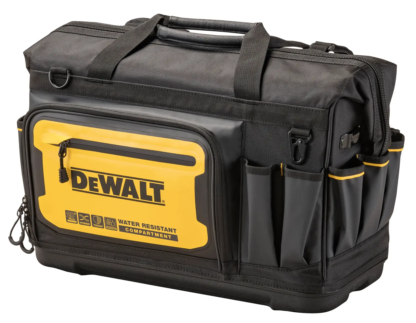 DEWALT 20 INCH PRO OPEN MOUTH TOOL BAG FRONT 3/4 ANGLE