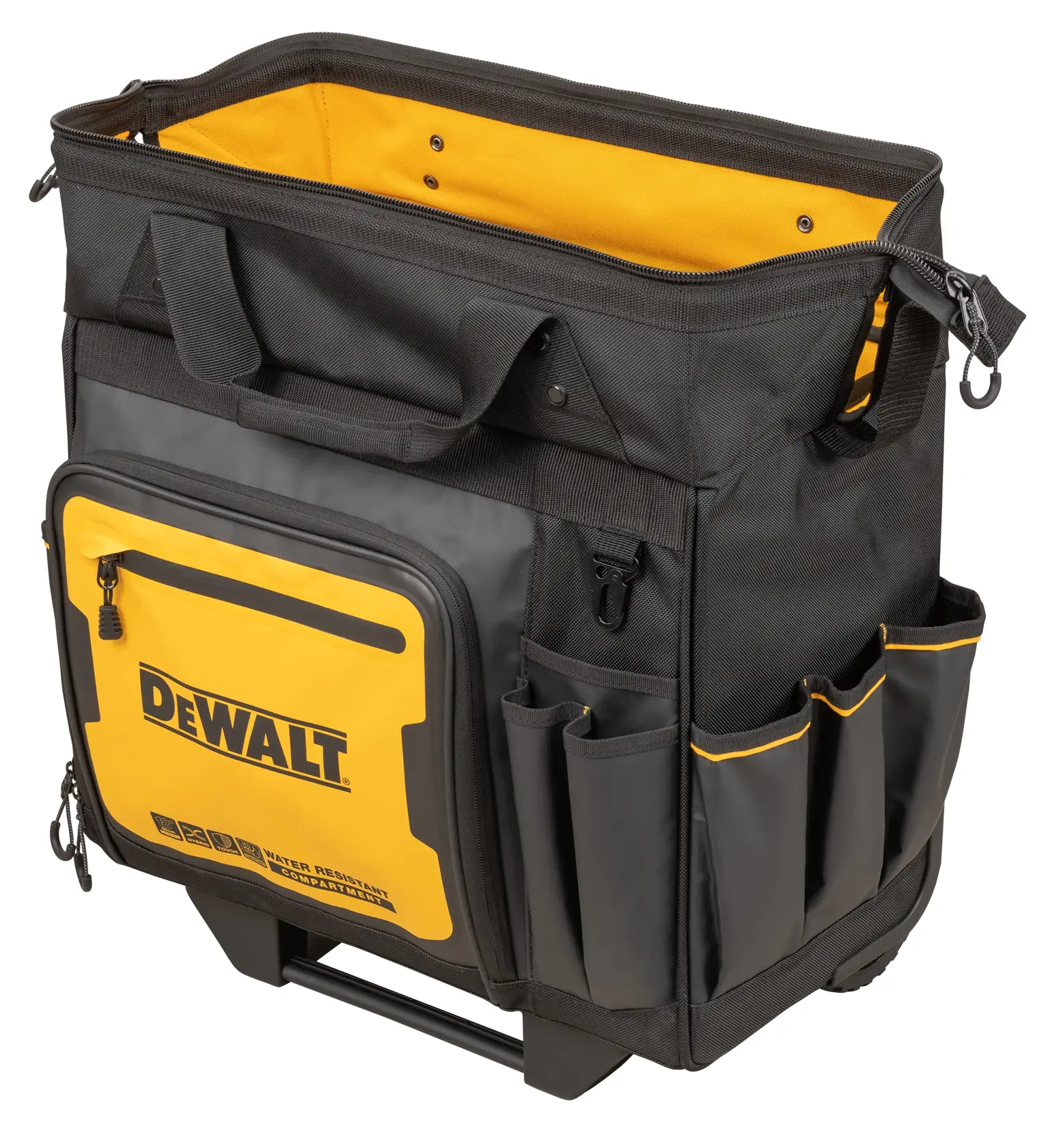 DEWALT 18 INCH PRO ROLLING BAG FRONT 3/4 ANGLE