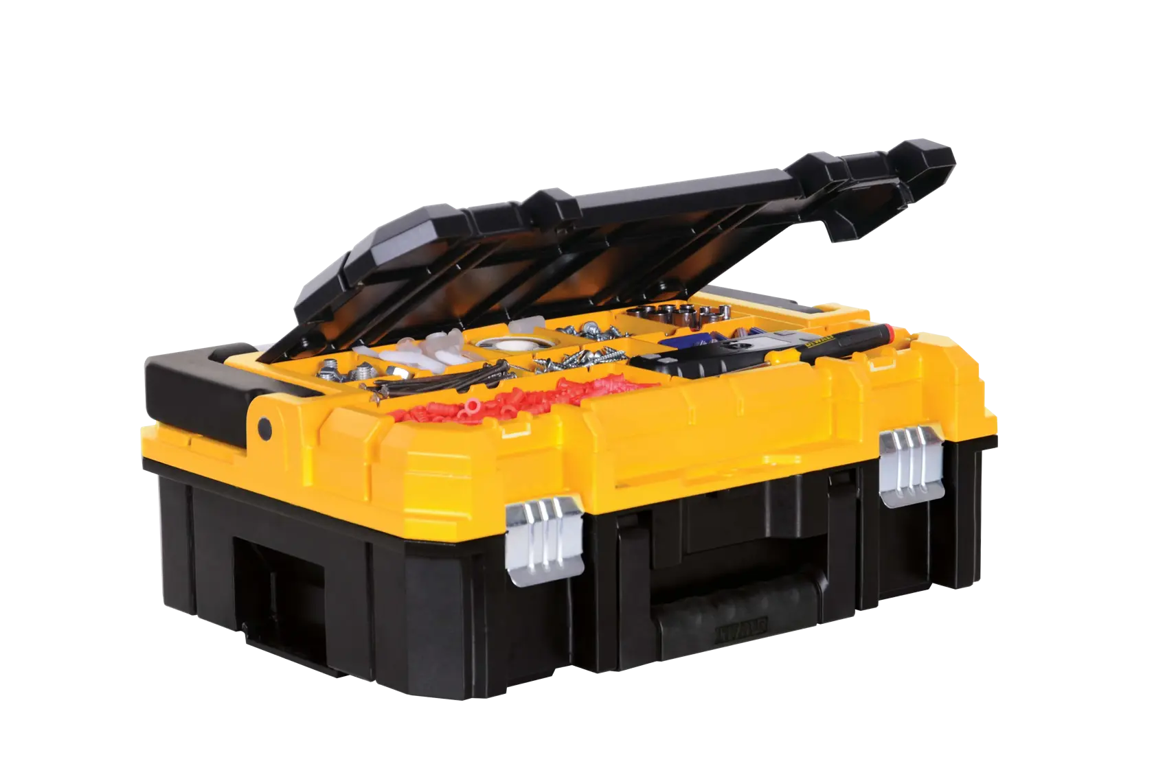 Top organizer of T stak 3 piece modular mobile tower.n