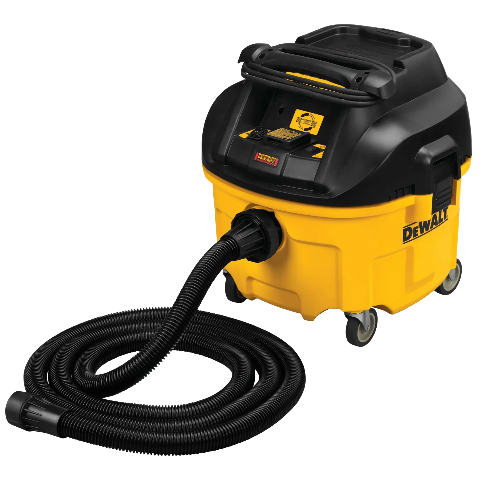 Profile of 8 Gallon wet /  dry H E P A / R R P dust extractor.