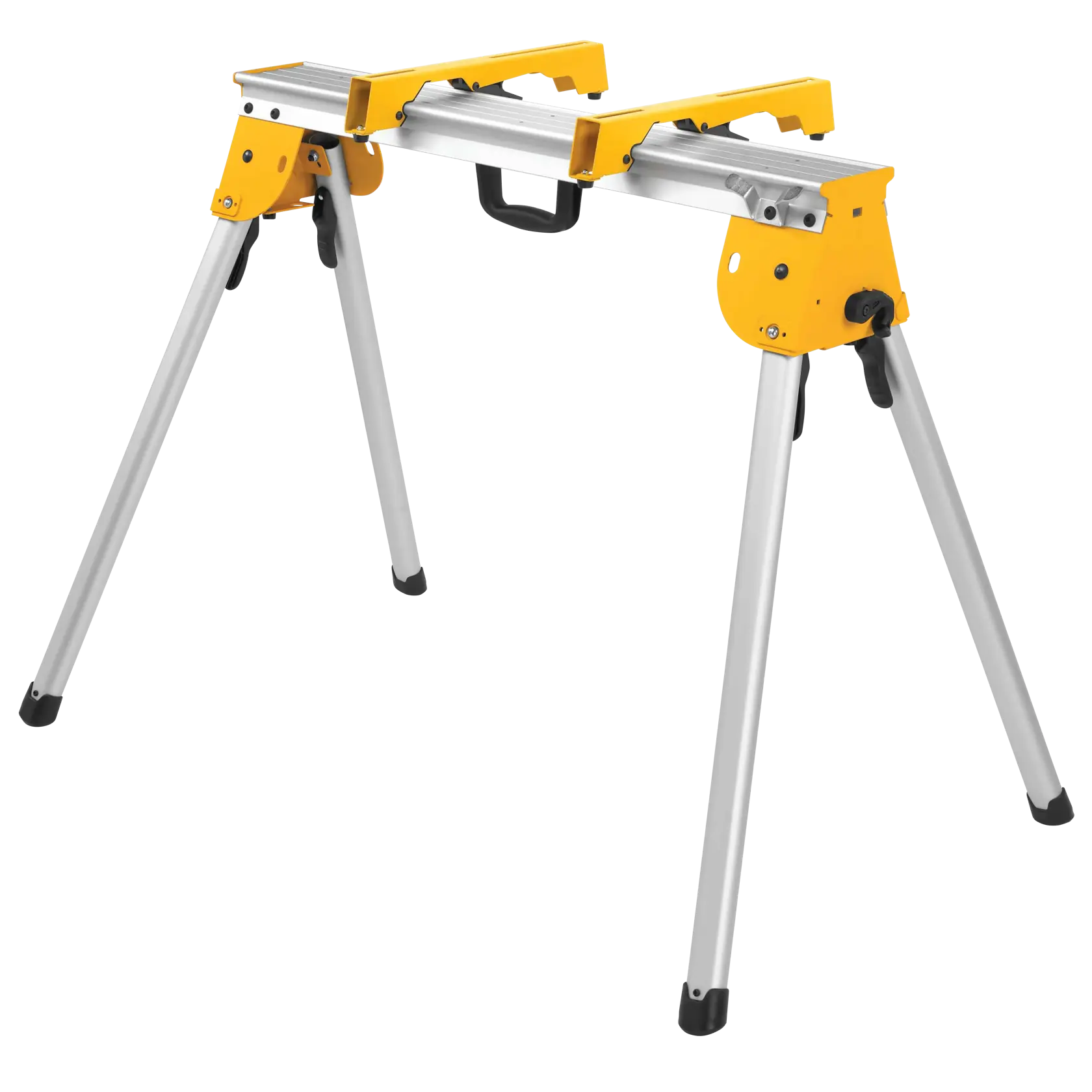 Heavy duty work stand with miter saw mounting brackets.