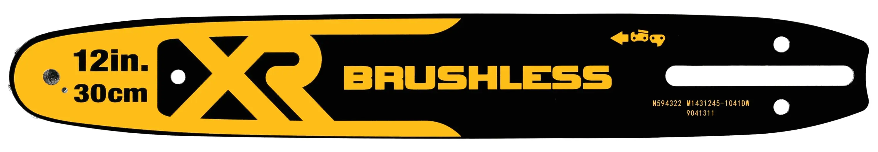 Backside of 12 inch Chainsaw replacement bar.