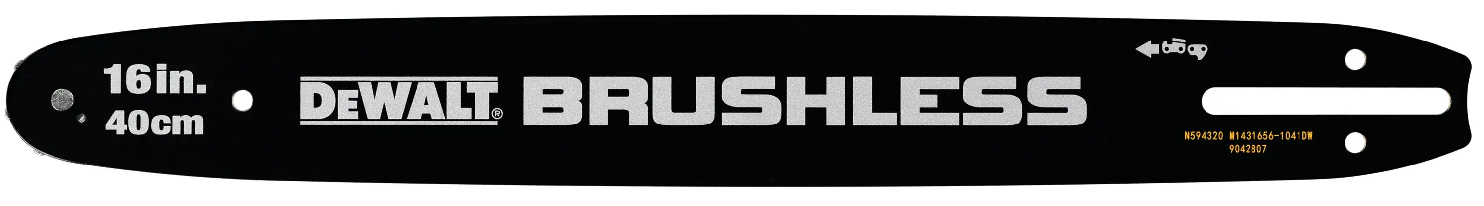 Backside of 16 inch Chainsaw replacement bar.