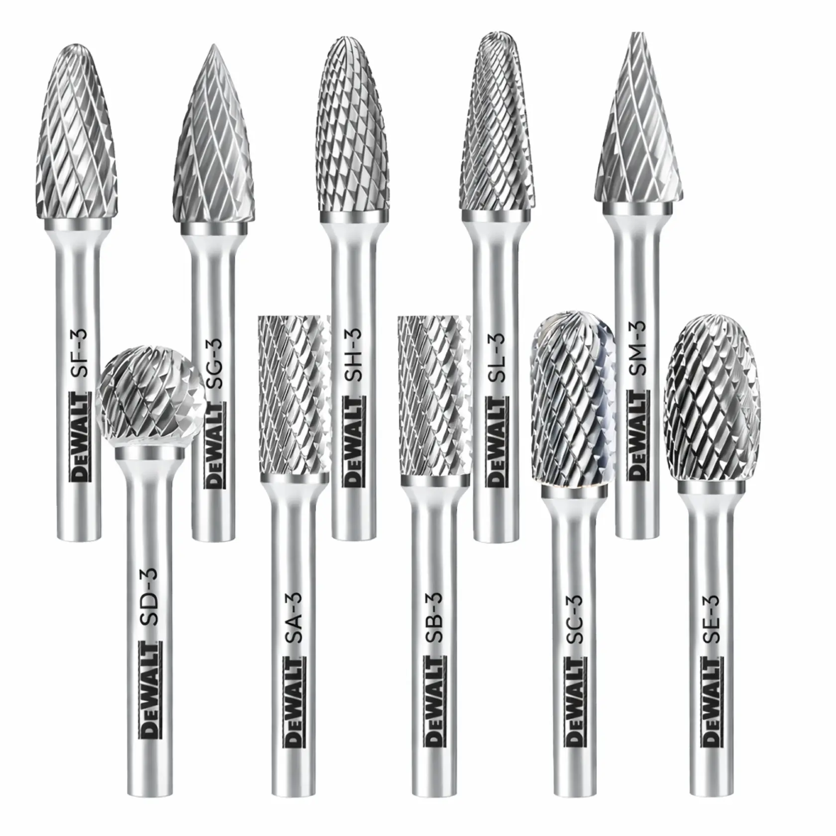 DEWALT® 10 Pack Size 3 Carbide Burrs