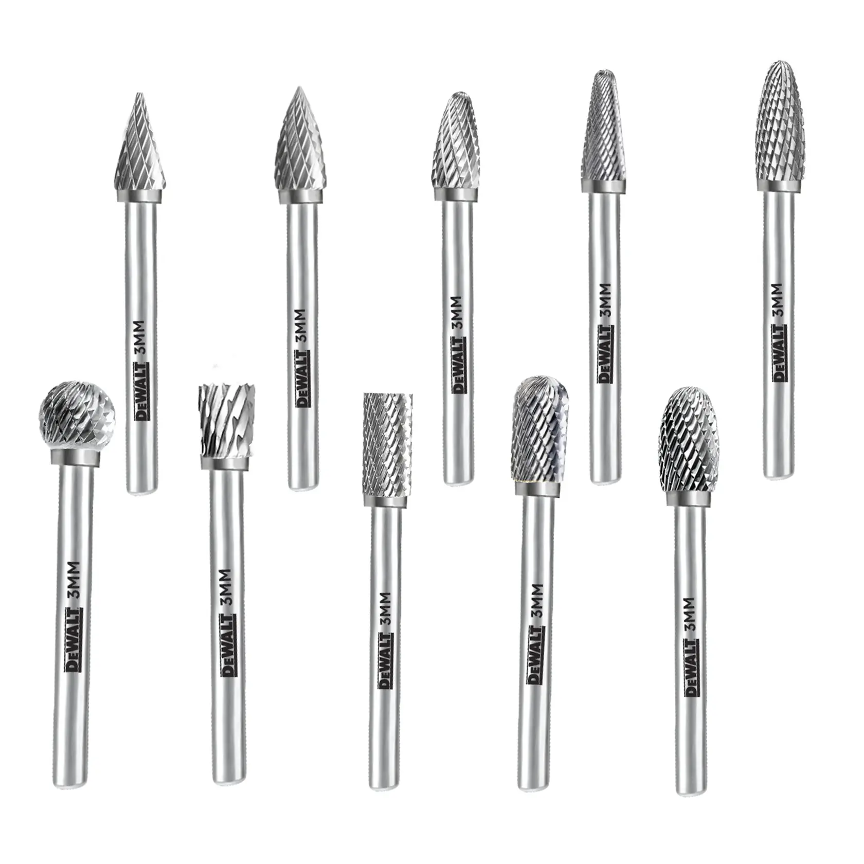 DEWALT® 10 Pack Size 3MM Carbide Burrs