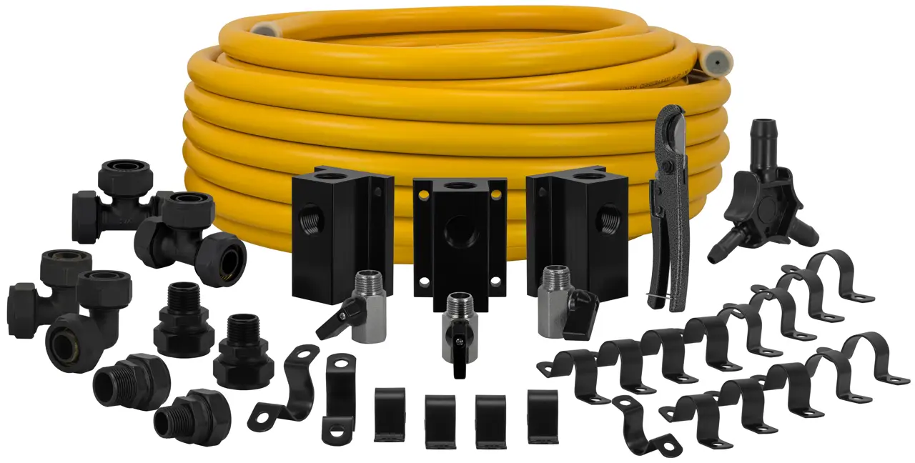 3/4“ Compressed Air Piping Kit on white background