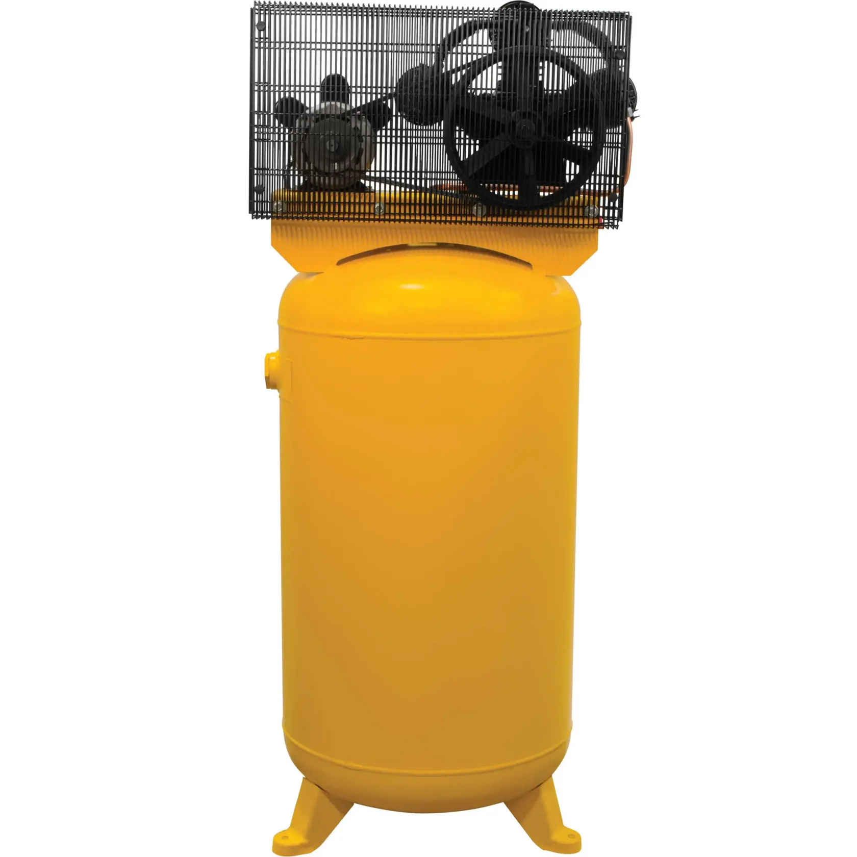 Backside of 80 gallons Vertical Stationary Electric Air Compressor.