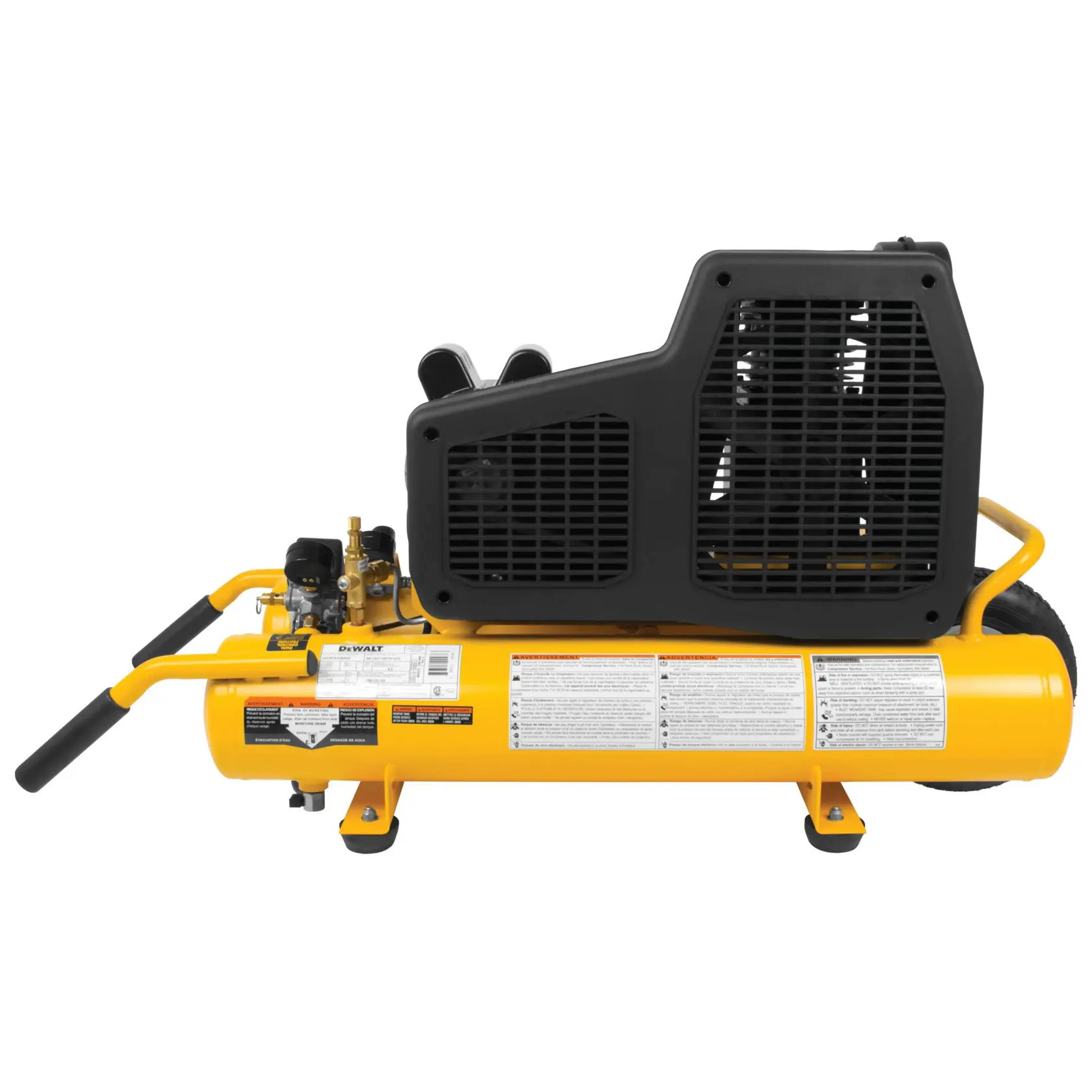 DEWALT® 155 PSI 1.9 HP Electric Dual Voltage Wheelbarrow Air Compressor (8 gal) thumbnail 4