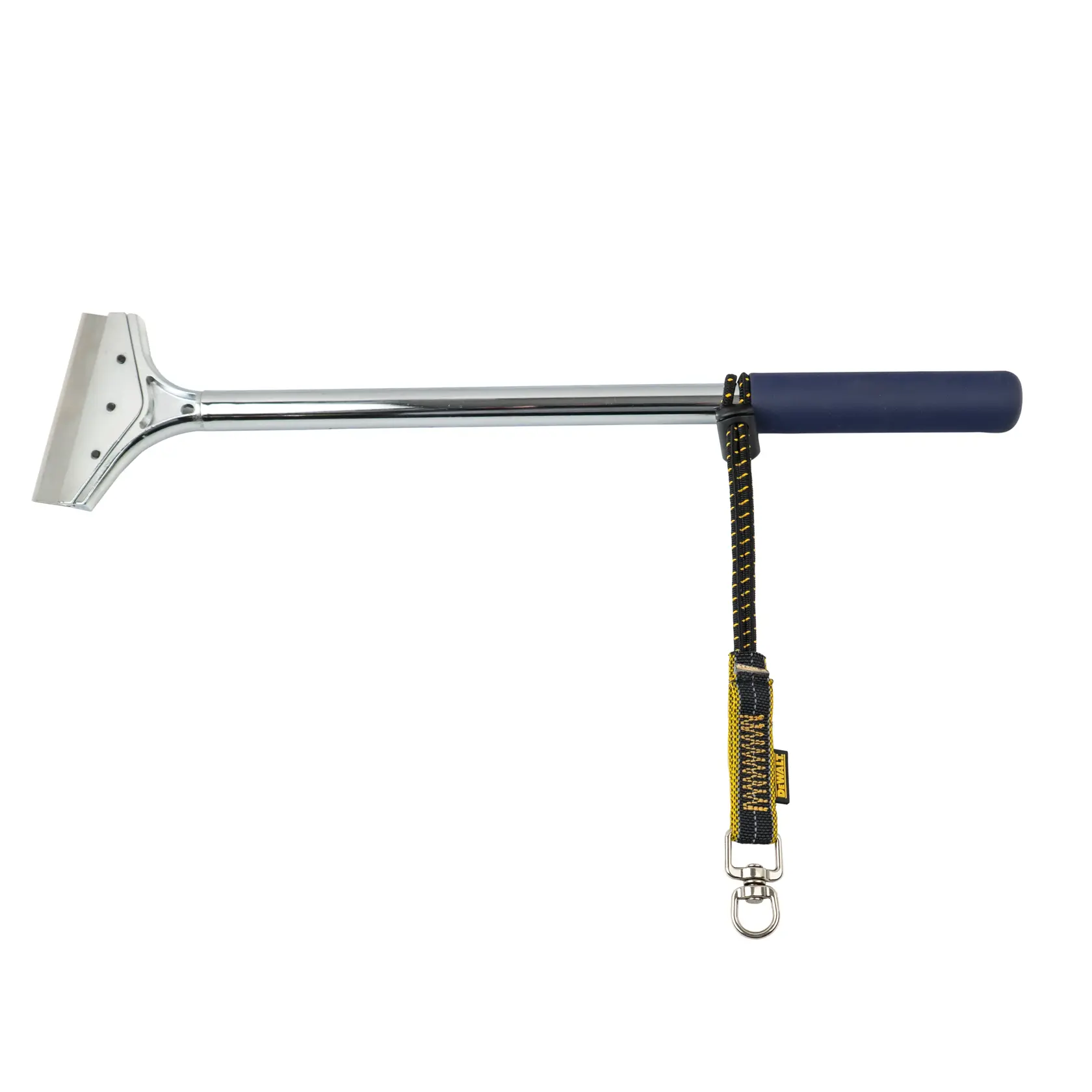 Side view of the DEWALT Elastic Tool Attachment with Swiveling D-Ring. On a scraper