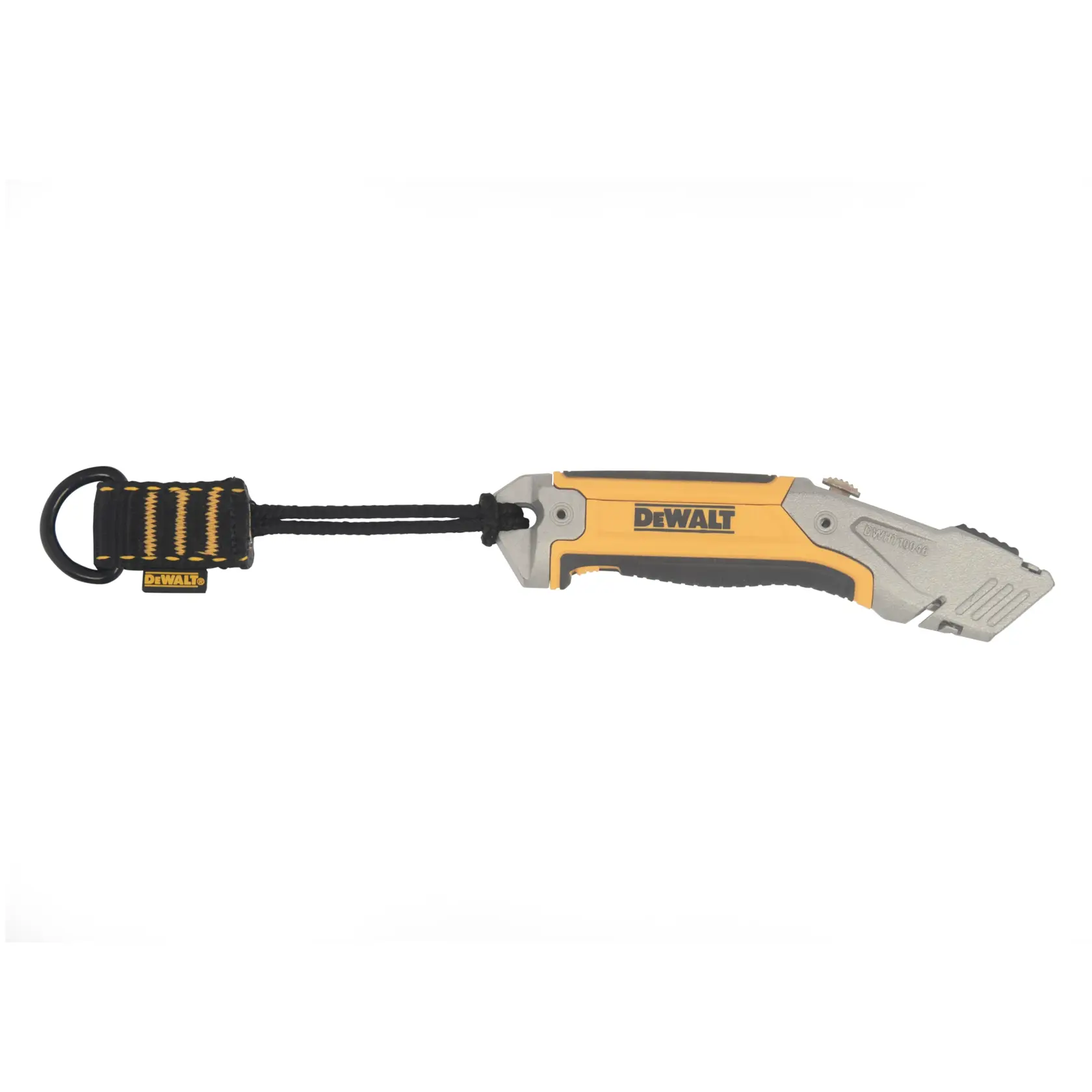 Front view of the DEWALT Cinch Loop Attachment on a utility knife