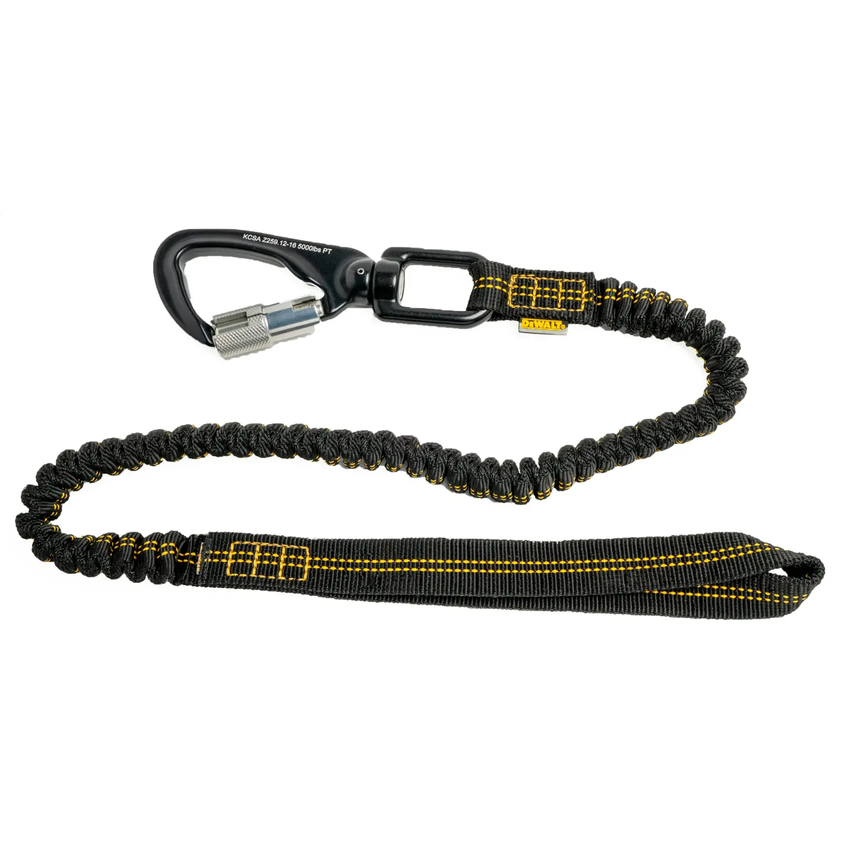 Front view of the DEWALT Single Leg Tool Lanyard, 35 lb. capacity