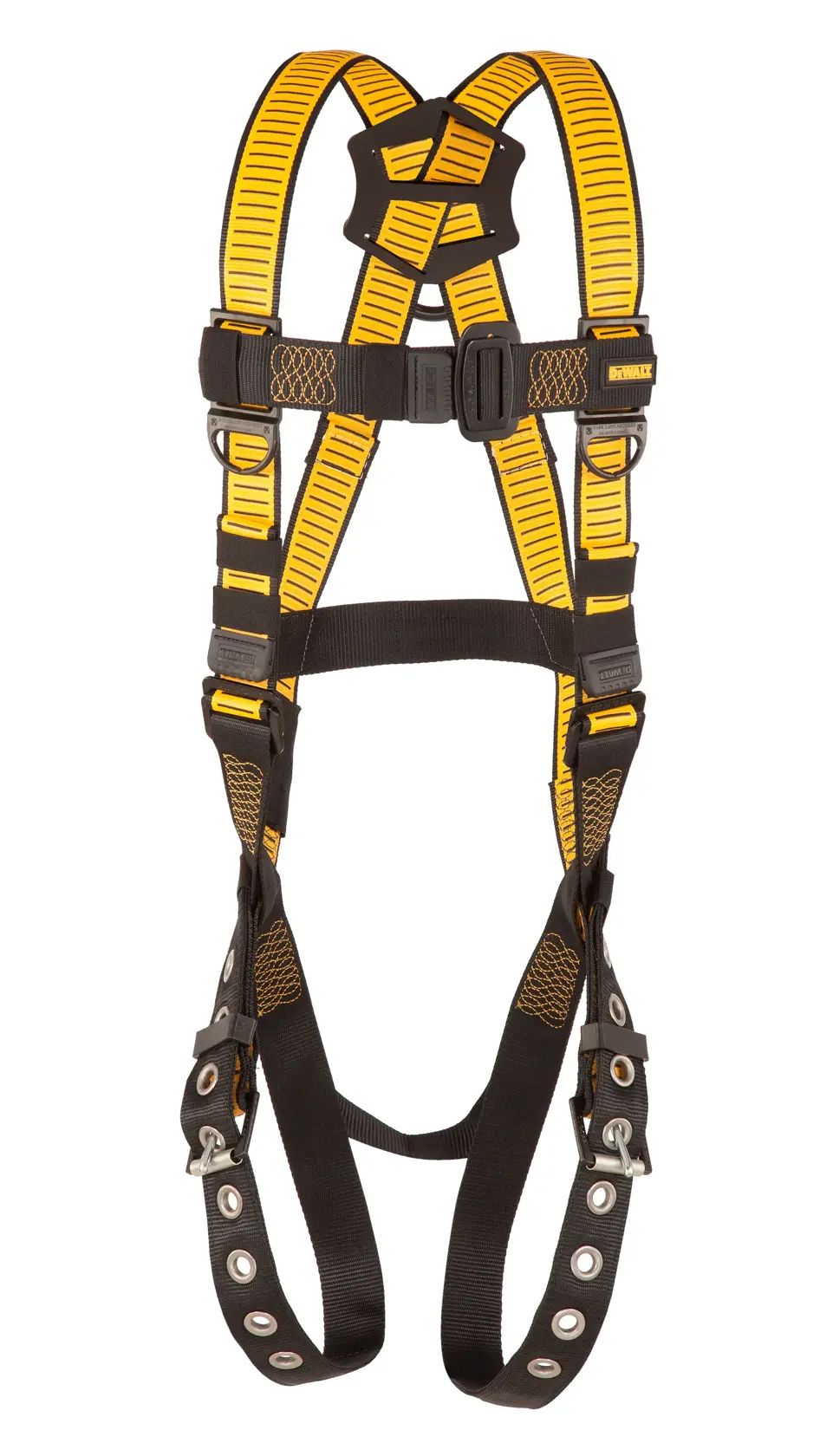 Front view of DEWALT D1000 HARNESS Vest Style, 5 Point Adjustment with Tongue Buckle Legs