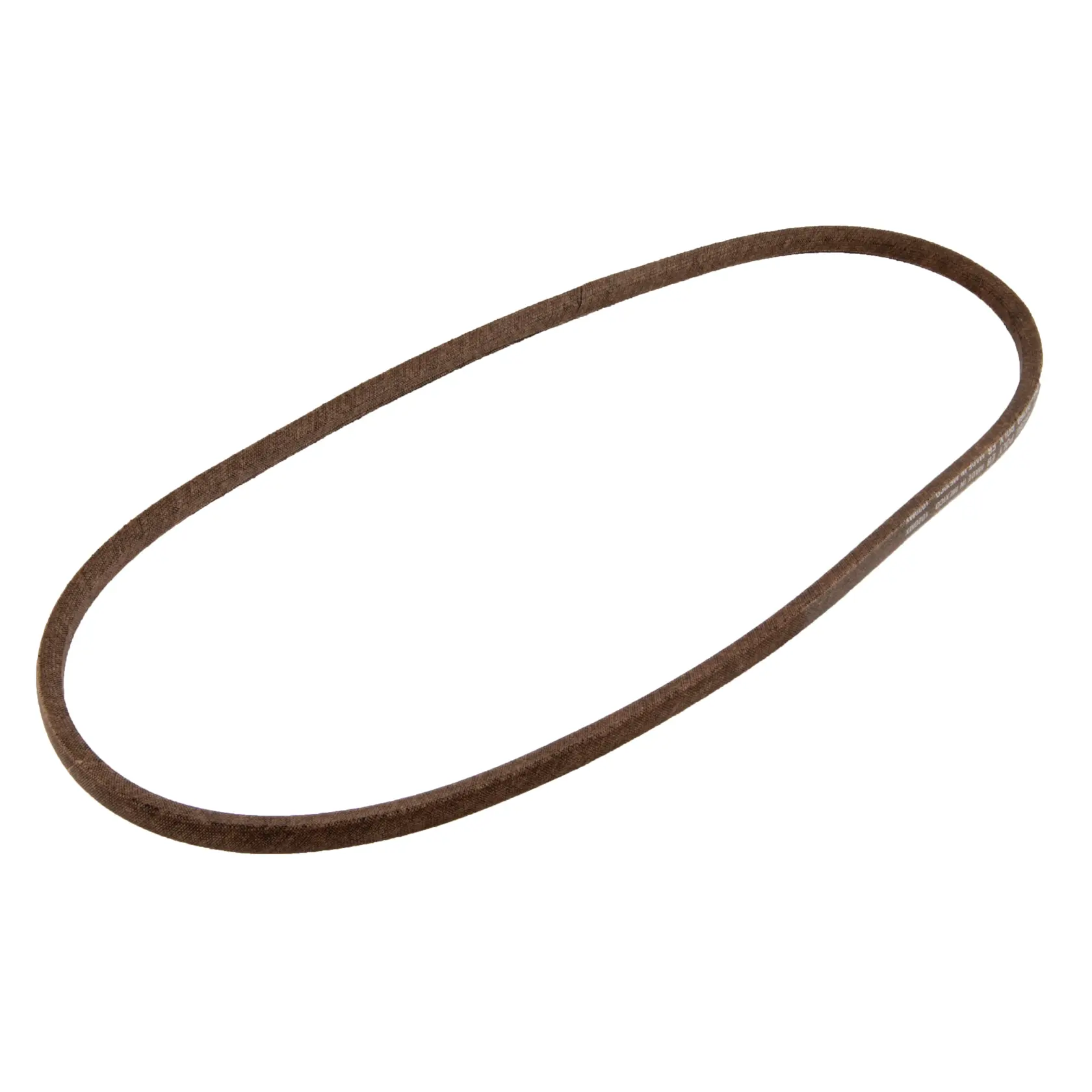 A single brown drive belt displayed against a white background.