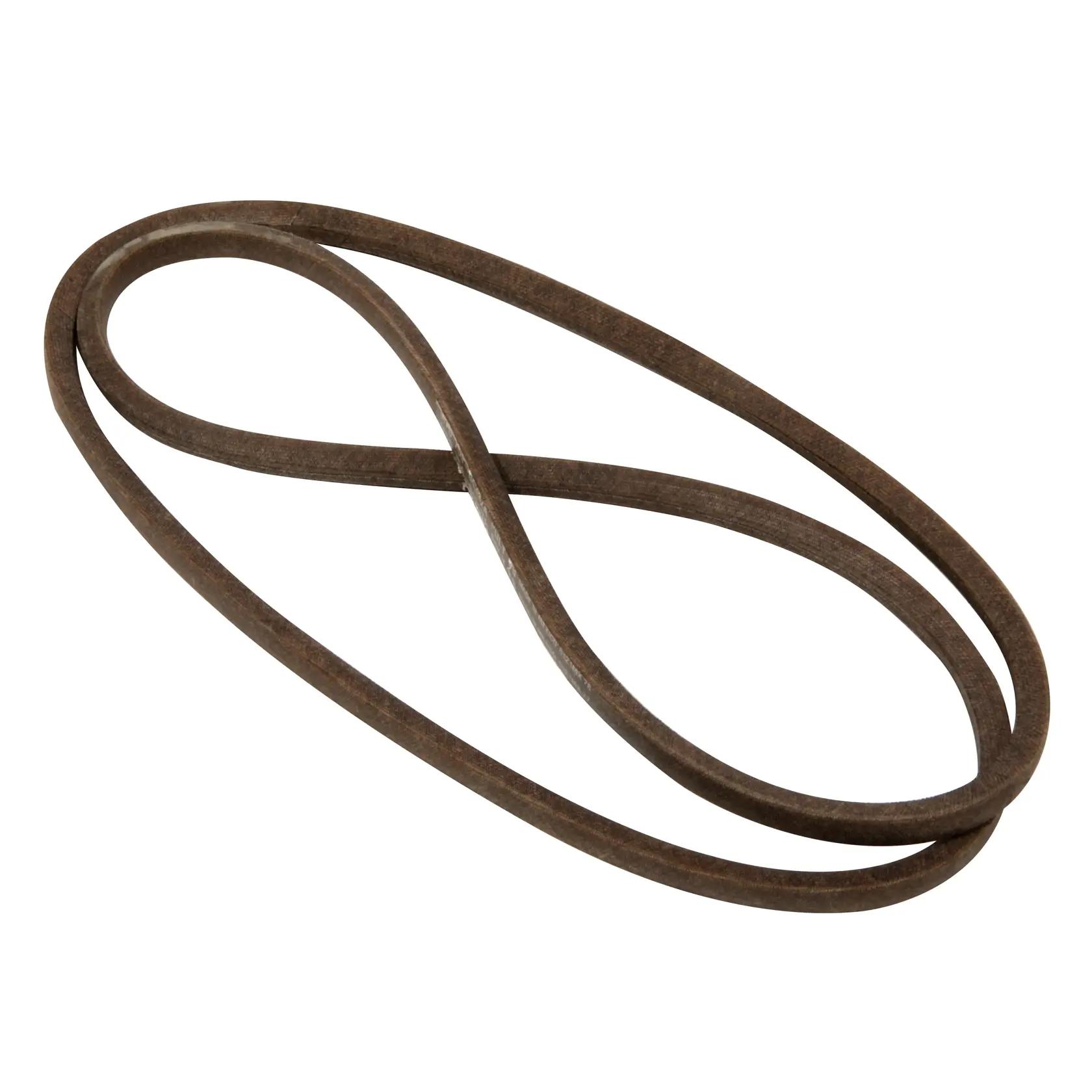 A brown replacement drive belt for machinery or tools, displayed against a white background.
