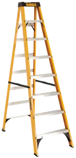 8 foot Fiberglass Step Ladder 250 pound Load Capacity.