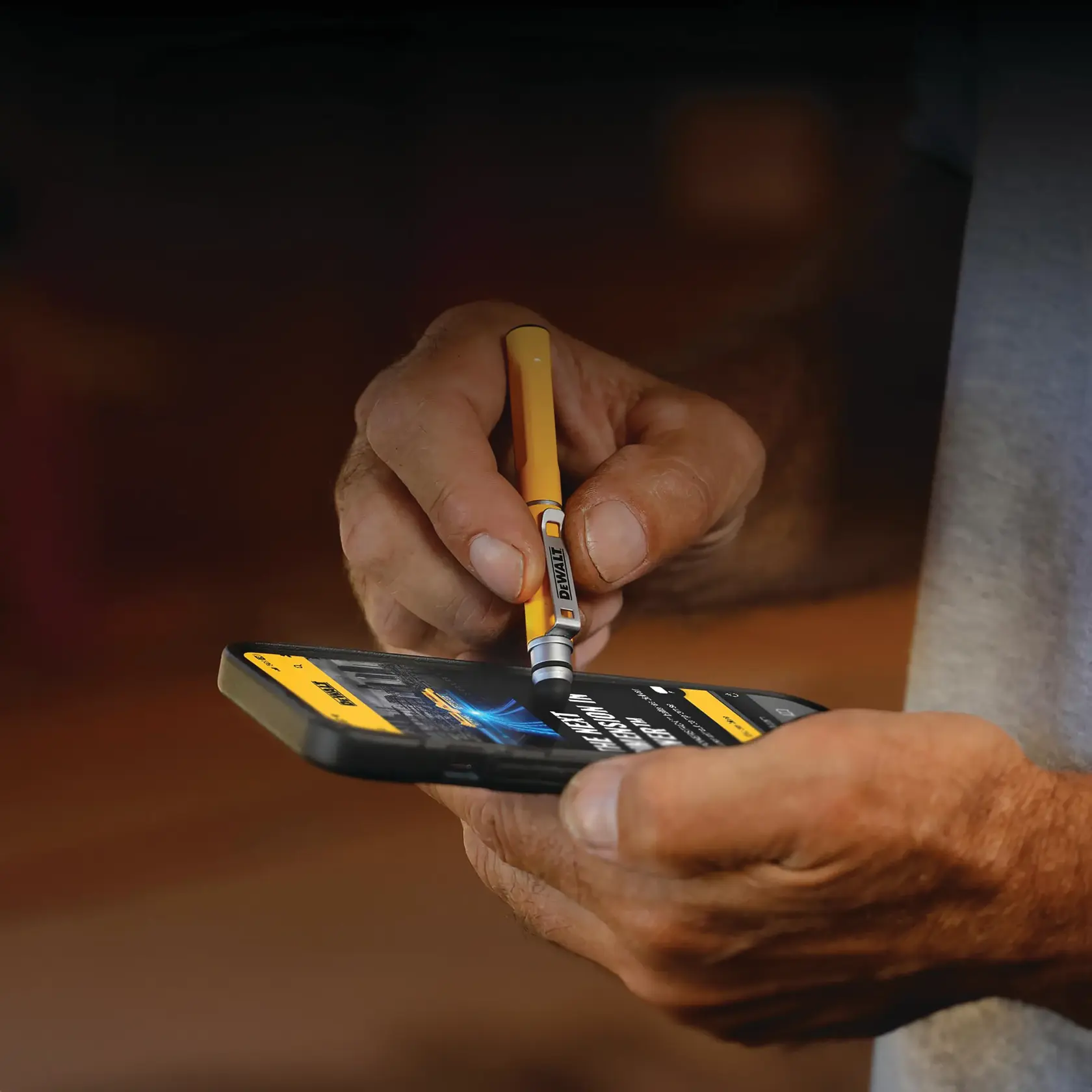 Stylus pen in use on a smartphone, highlighting the smooth, responsive touch function.
