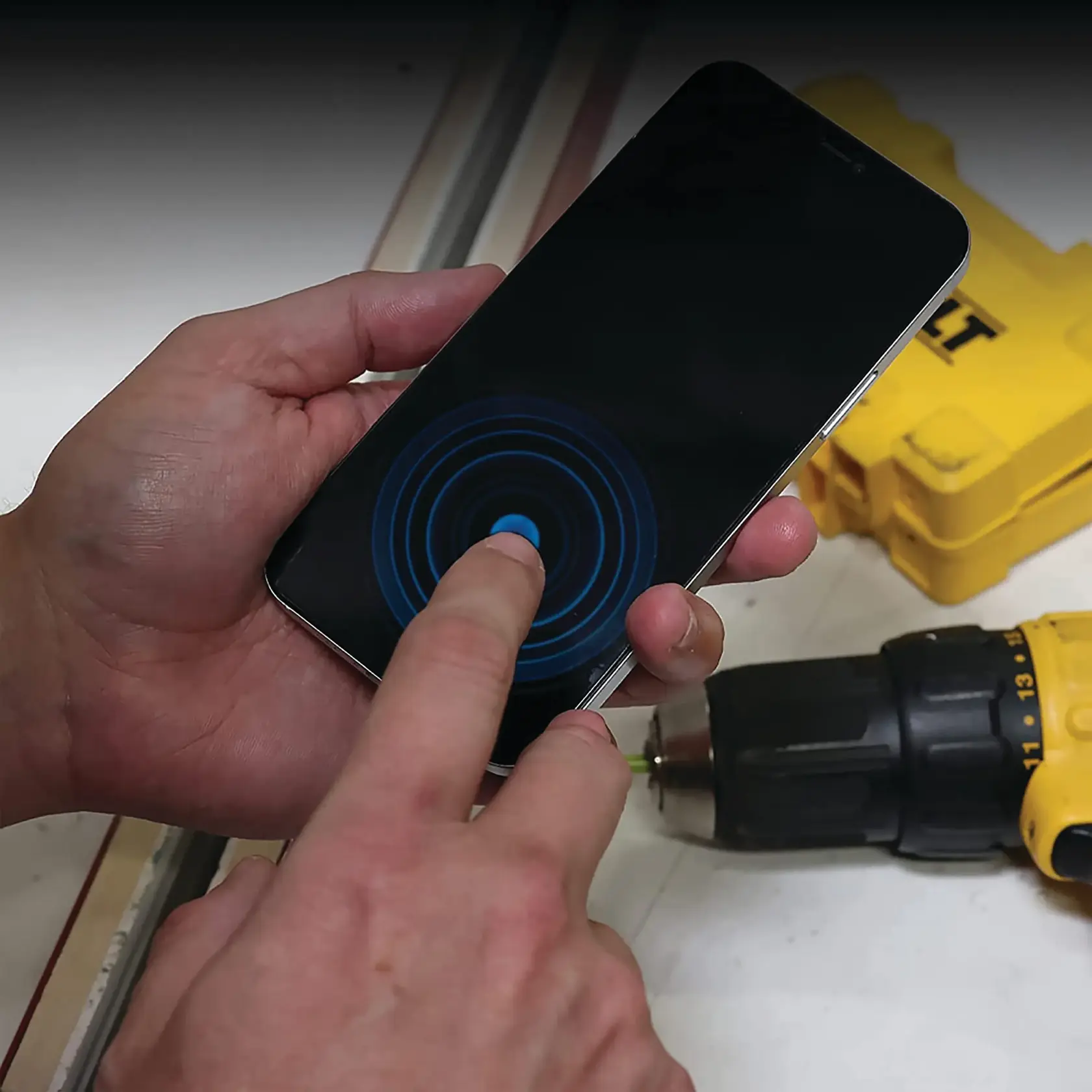 Finger swiping across installed screen protector showcasing the preserved touch sensitivity.