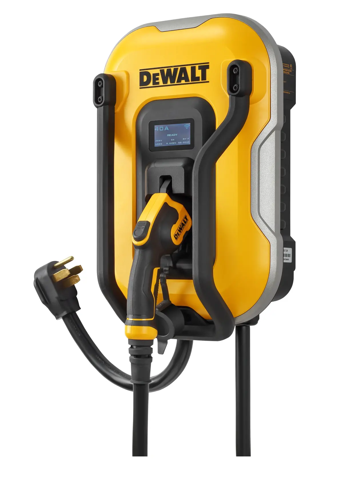 40 AMP SMART ELECTRIC VEHICLE CHARING STATION WITH 25 FOOT CABLE HANGING RIGHT VIEW