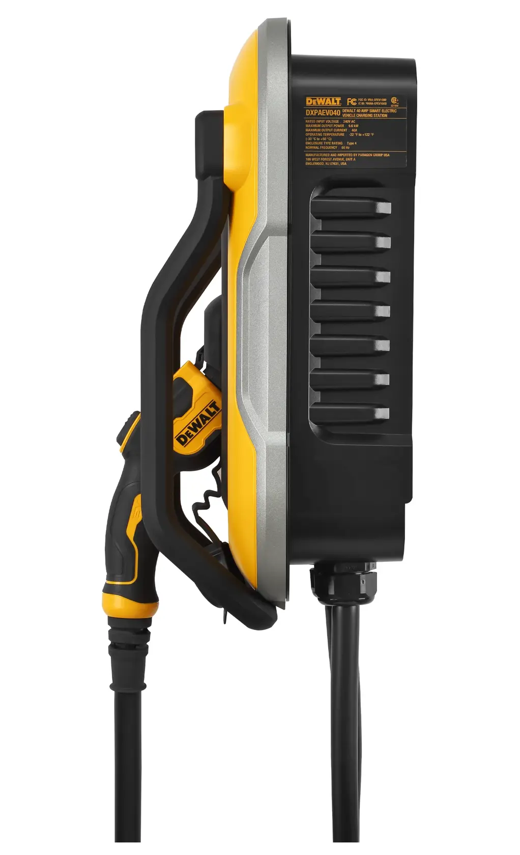 DEWALT® Electric Vehicle (EV) 240V Level 2 Charger up to 40 Amps, App Control Bluetooth & Wi-Fi, CSA Certified Indoor/Outdoor NEMA 14-50 Plug Wall Mounted Charging Station with 25 ft. Cable thumbnail 5