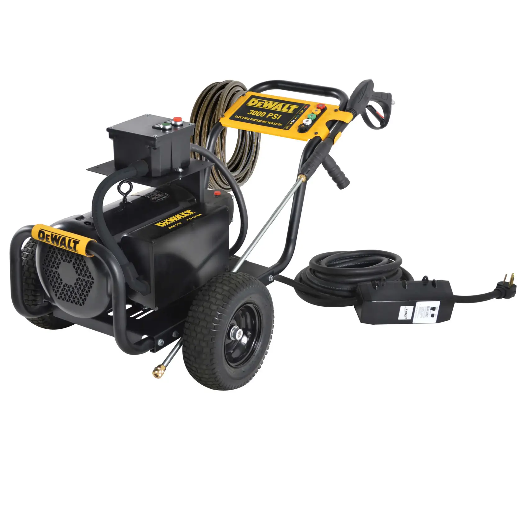 Profile of 3000 PSI at 4.0 GPM Cold Water Residential Electric Pressure Washer.