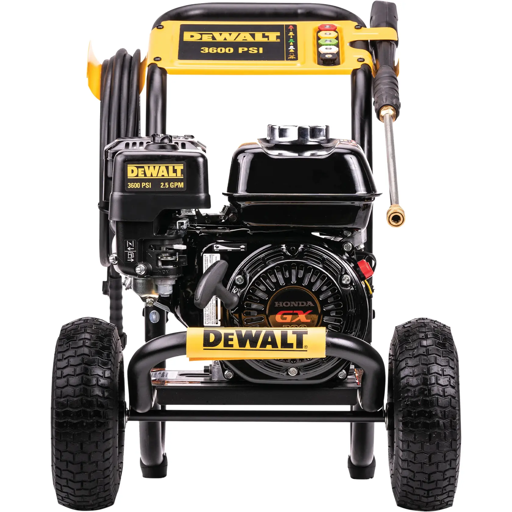 Front view of DeWalt pressure washer