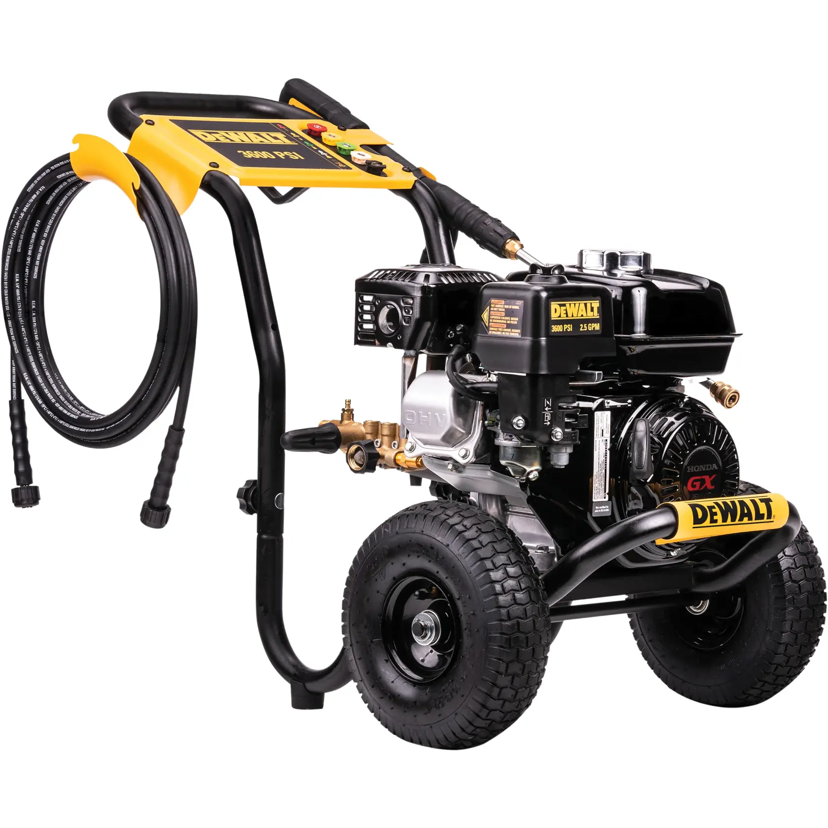 45-degree right-facing view of DeWalt pressure washer