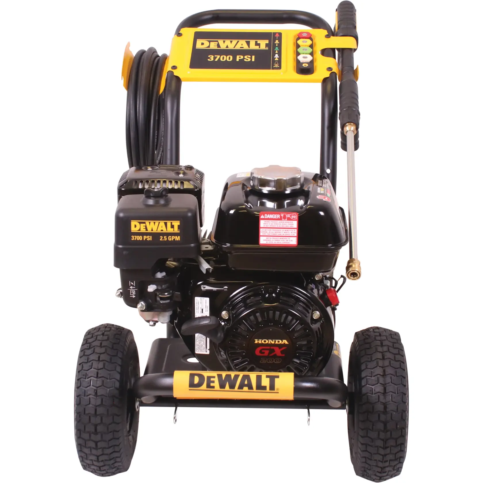 Front view of DeWalt pressure washer