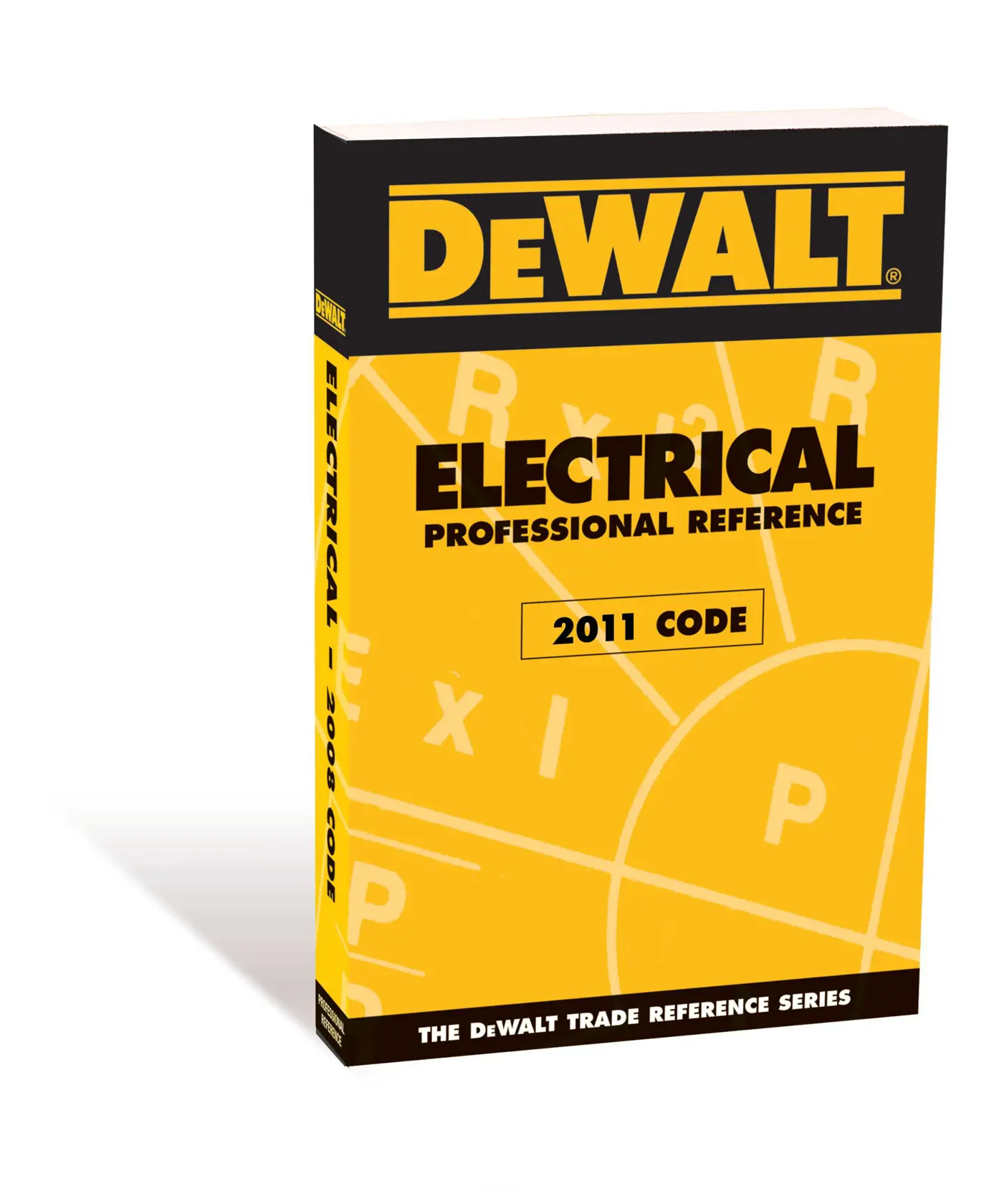 A yellow and black book titled 'DEWALT Electrical Professional Reference, 2011 Code.' The book is part of the DEWALT Trade Reference Series.