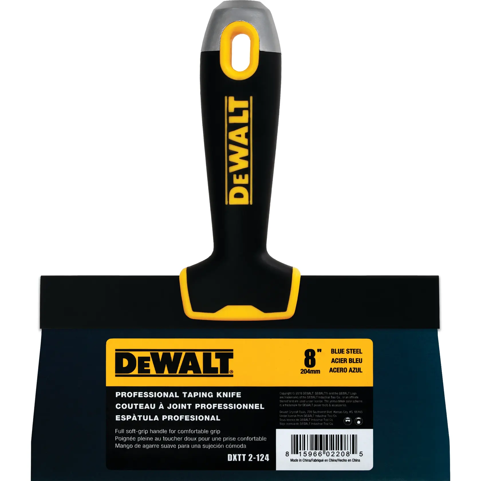 Blue Steel Drywall Taping Knife With Soft Grip Handle