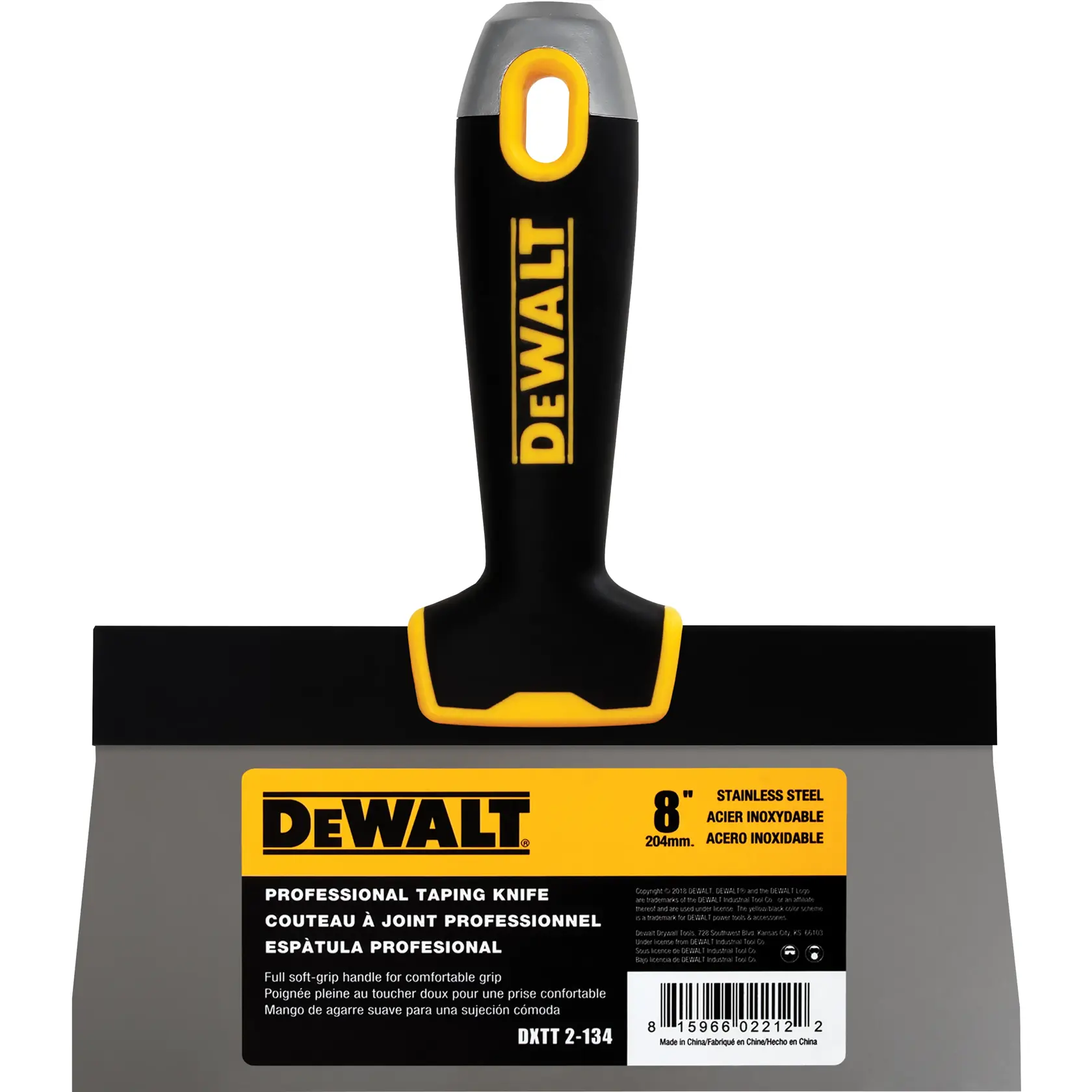 DEWALT® Stainless Steel Taping Knife With Soft Grip Handle