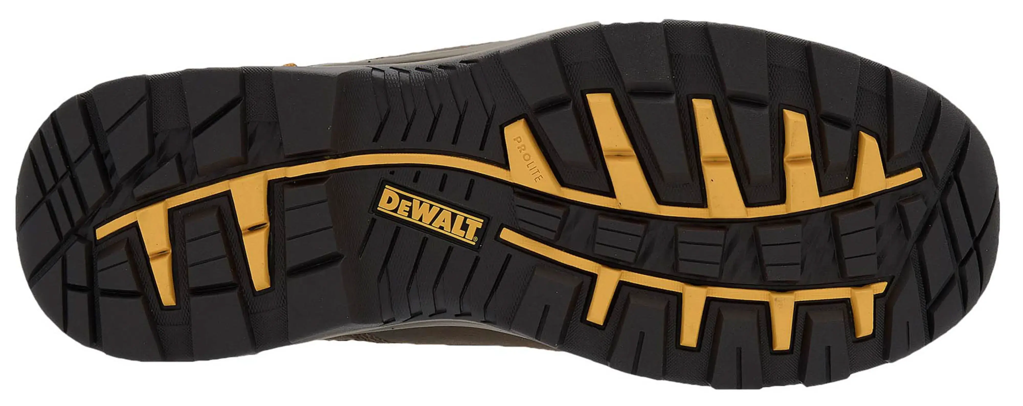 Sole view facing right of the DEWALT Halogen Lite men’s safety boot in brown