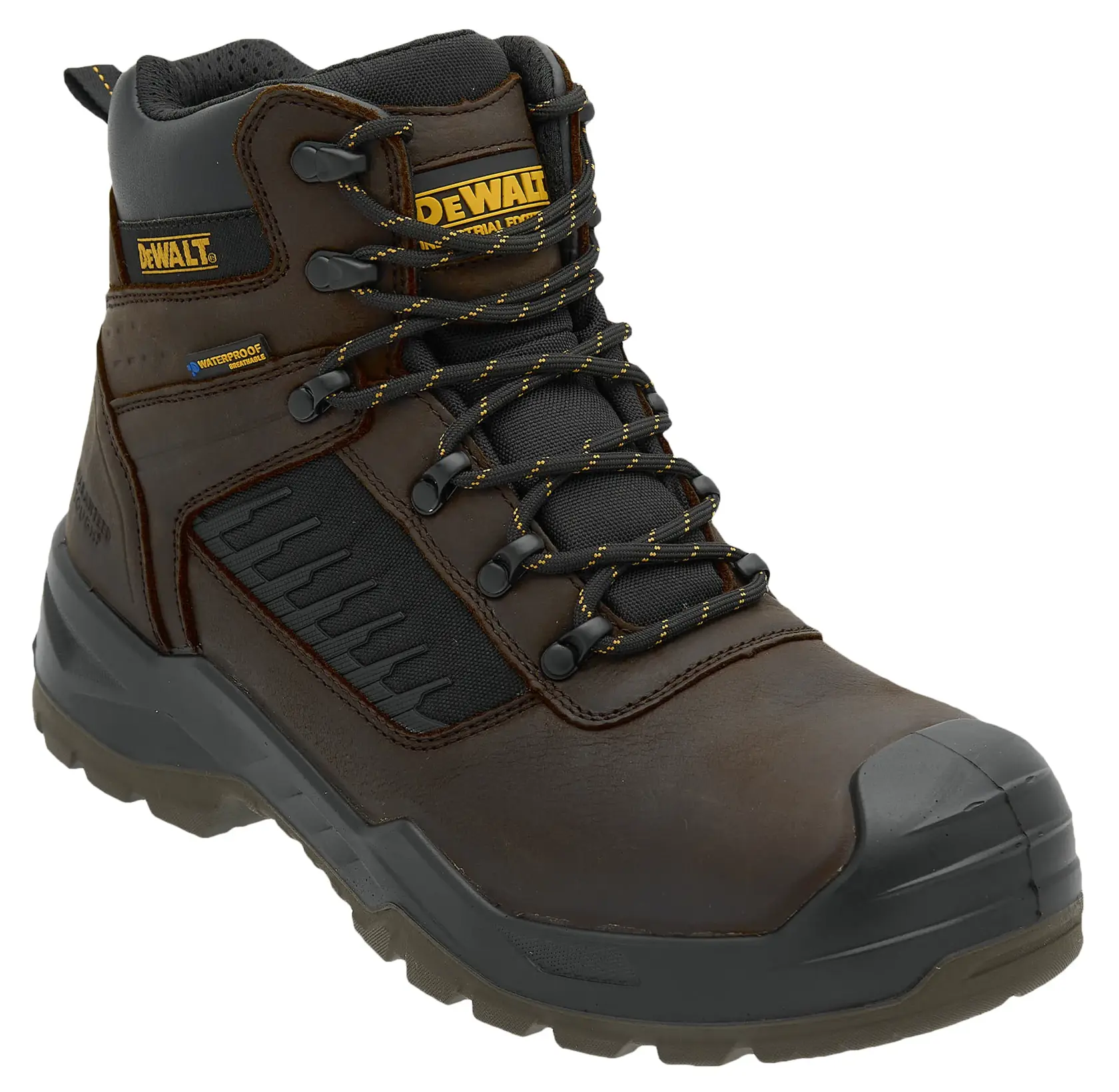 ¾ view facing right of the DEWALT Reynolds men’s safety boot in brown