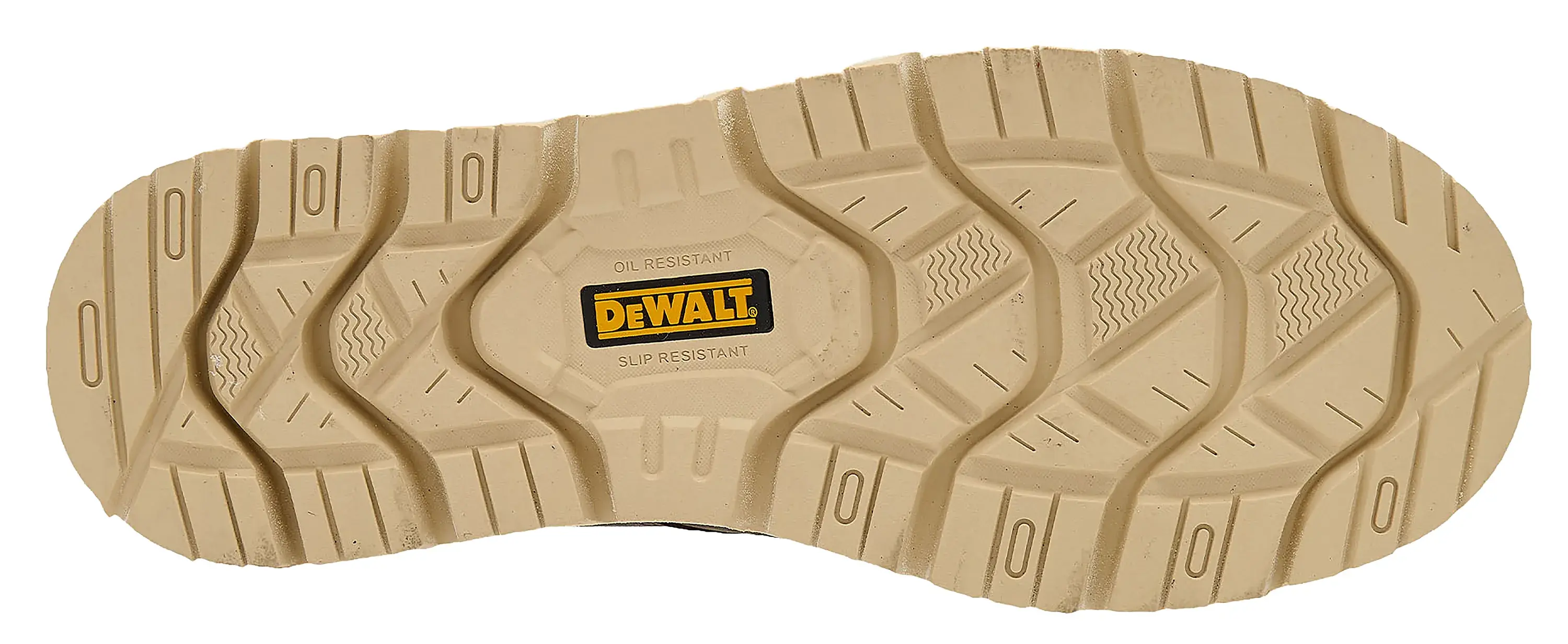 Sole view facing right of the DEWALT Forge Men’s Safety Toe Work Boot in seal brown