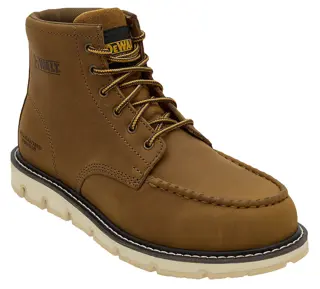 ¾ view facing right of the DEWALT Forge Men’s Safety Toe Work Boot in tan