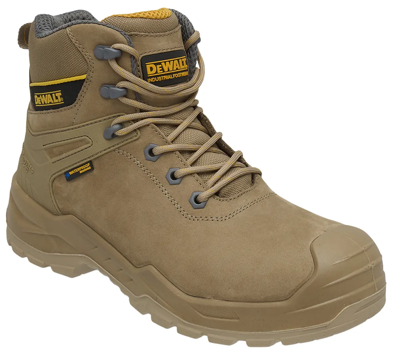 Hayes Men's Waterproof, Leather, Steel Toe, Safety Work Boot, Stone