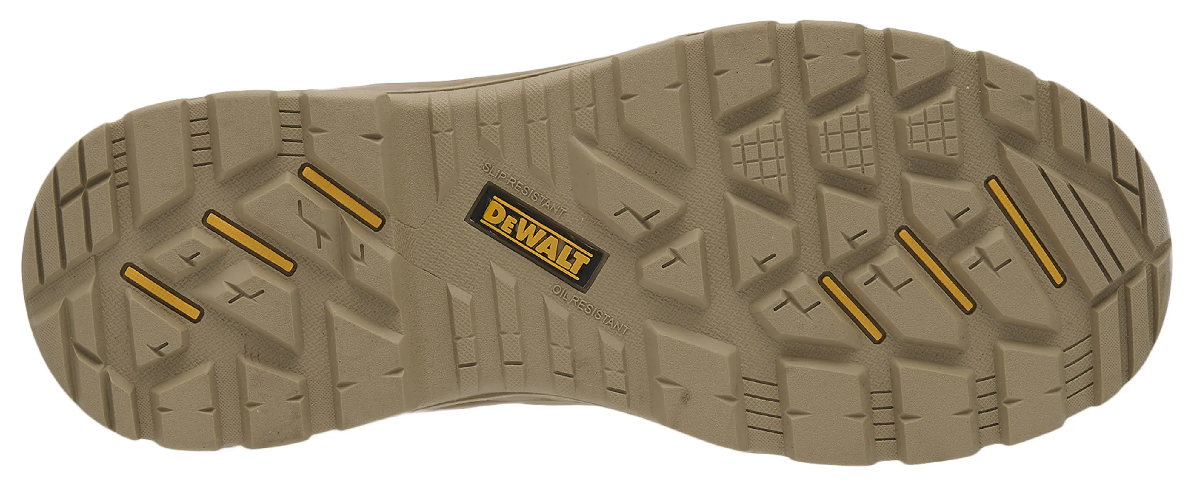 Sole view facing right of the DEWALT Hayes men’s safety boot in stone