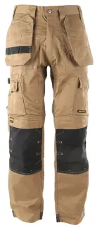 Front view of the DEWALT Protradesman men’s work pants in tan