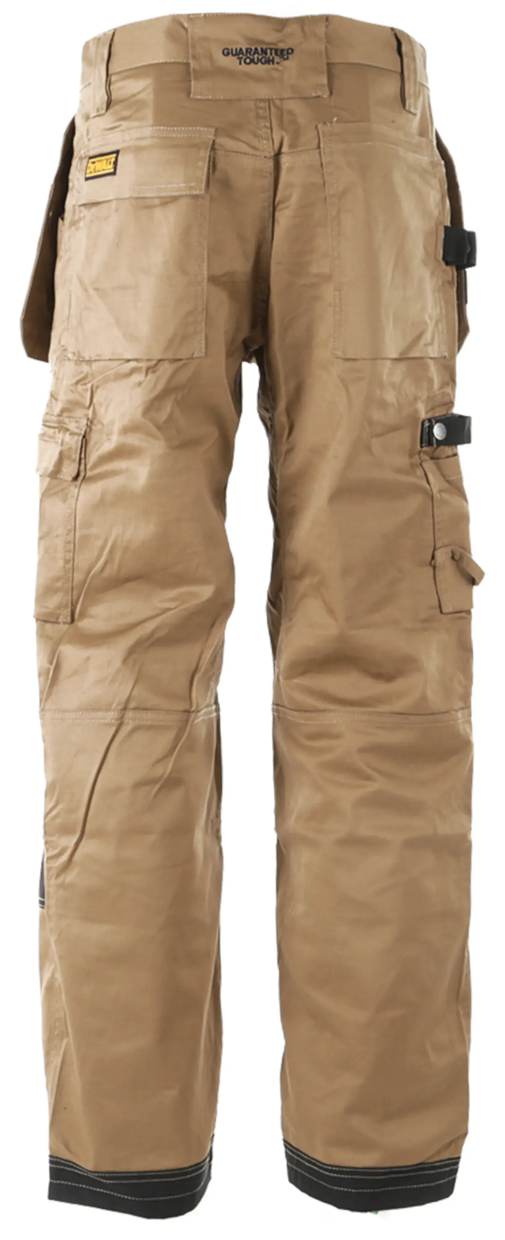 Rear view of the DEWALT Protradesman men’s work pants in tan
