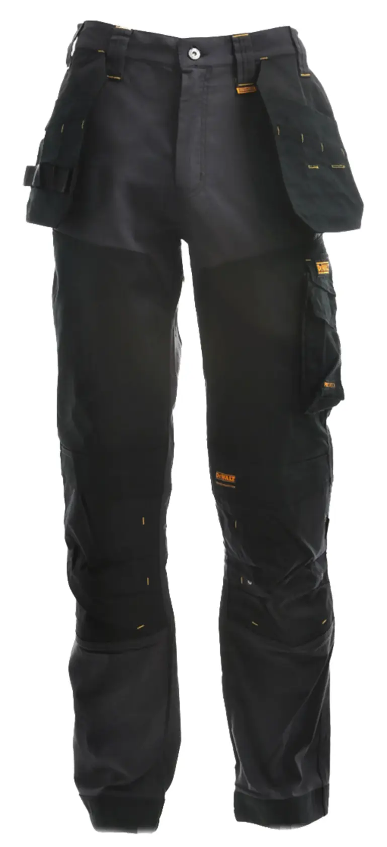 Front view of the DEWALT Memphis men’s work pants in grey/black
