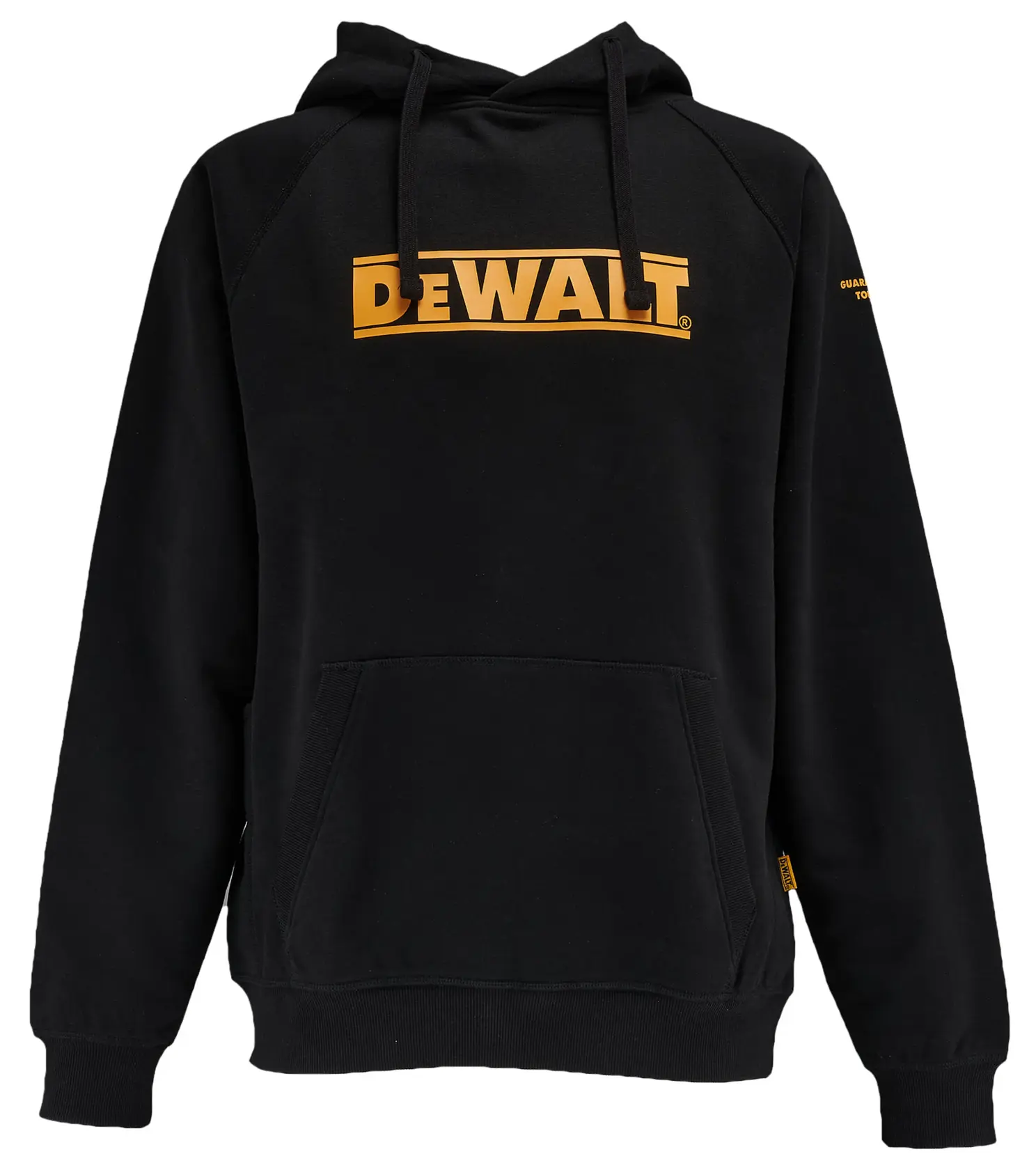 Front view of the DEWALT Rexburg men’s hoodie in black
