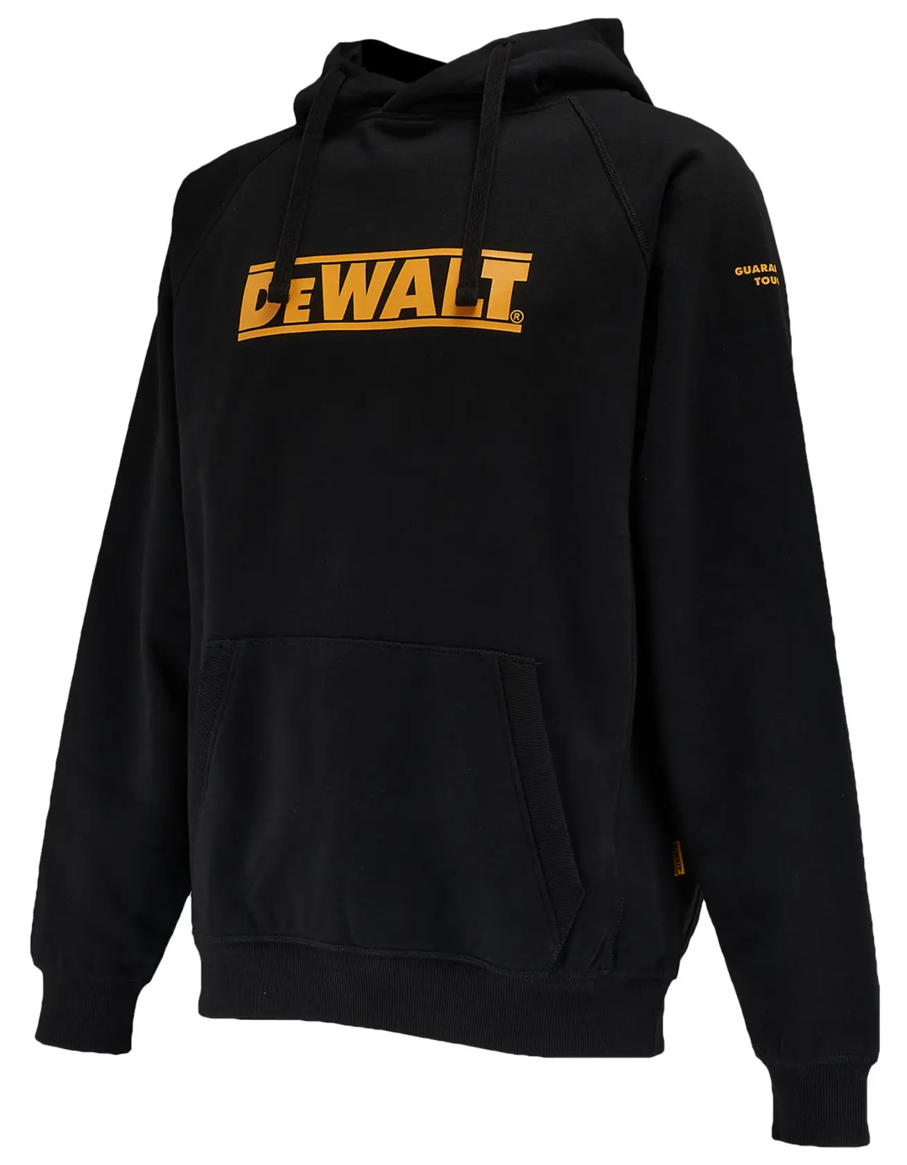 ¾ view facing left of the DEWALT Rexburg men’s hoodie in black