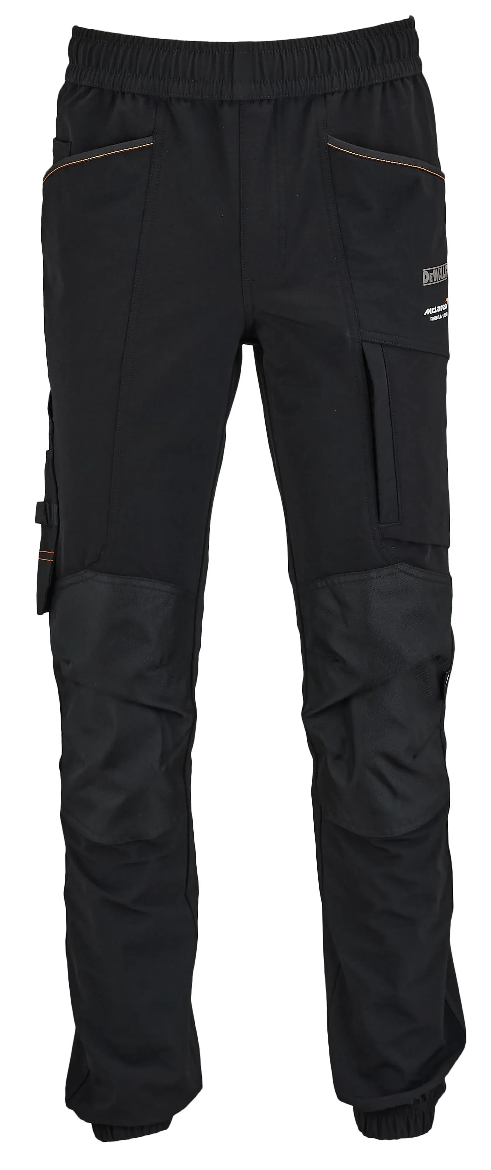 Front view of the DEWALT x McLaren Webster men’s work jogger in black