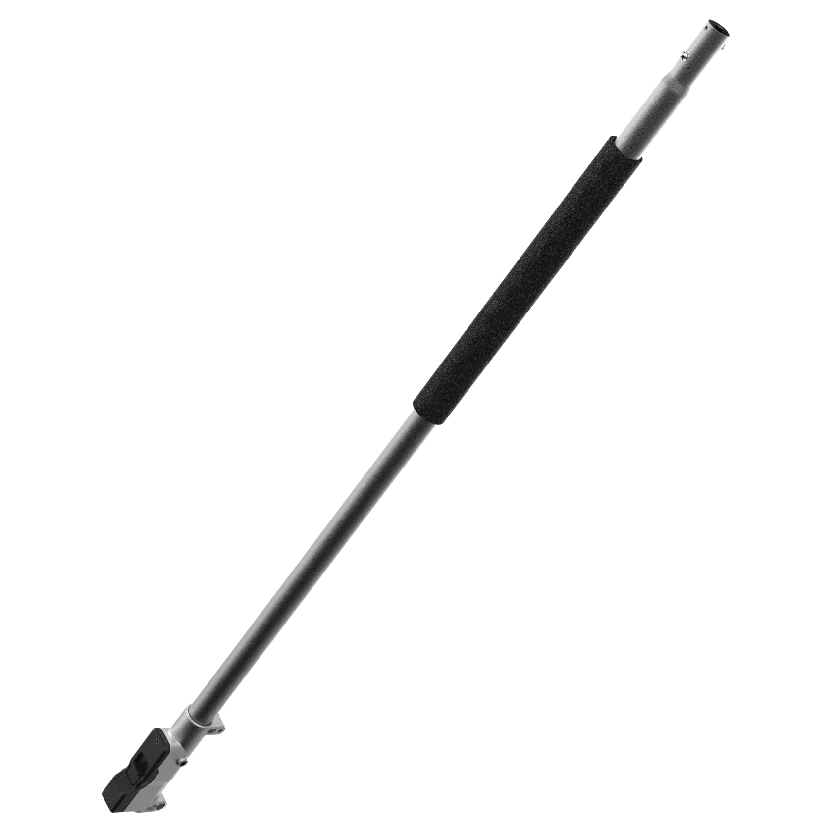 Long silver pole with a black grip, likely a telescoping extension accessory for photography equipment.